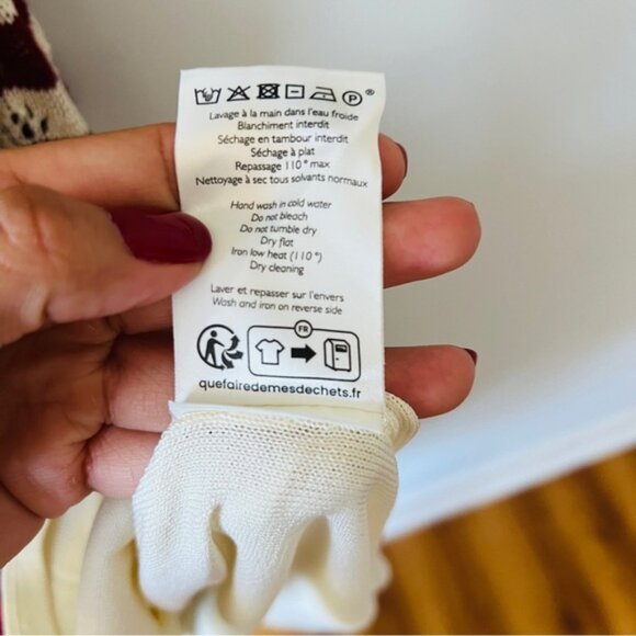 Sezane Emmanuelle Dress Twine Cherry Organic Cotton Size Small - Picture 7 of 8